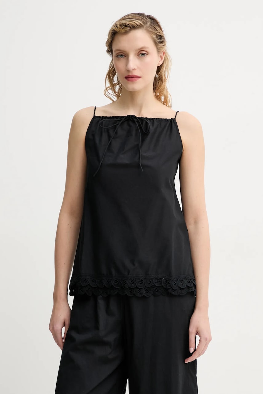 By Malene Birger hanorac de bumbac ELLE femei, culoarea negru, neted, 103096 By Malene Birger hanorac de bumbac ELLE femei, culoarea negru, neted, 103096
