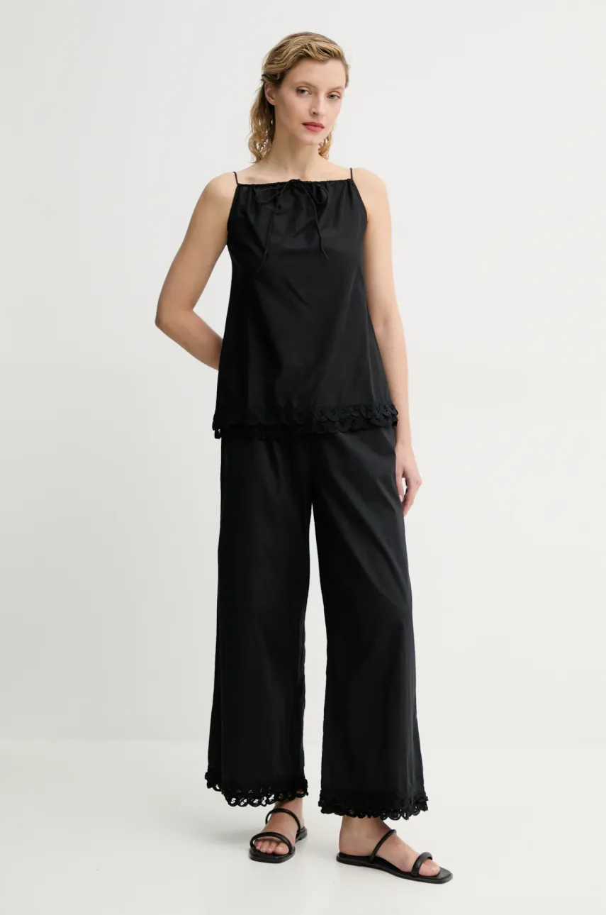 Хлопковая кофта By Malene Birger ELLE женская цвет чёрный однотонная 103096 Хлопковая кофта By Malene Birger ELLE женская цвет чёрный однотонная 103096