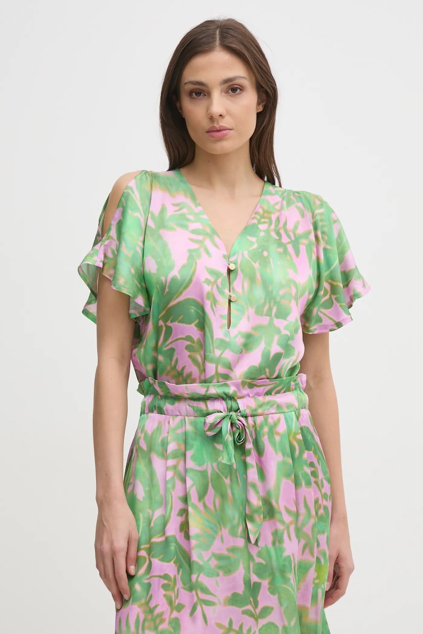 La Petite Française bluza BENEDICTE femei, culoarea verde, modelator, BENEDICTE