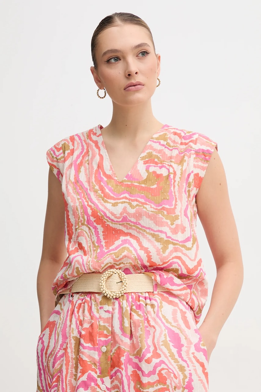 La Petite Française bluza din bumbac BERTHE femei, culoarea roz, modelator, BERTHE La Petite Française bluza din bumbac BERTHE femei, culoarea roz, modelator, BERTHE