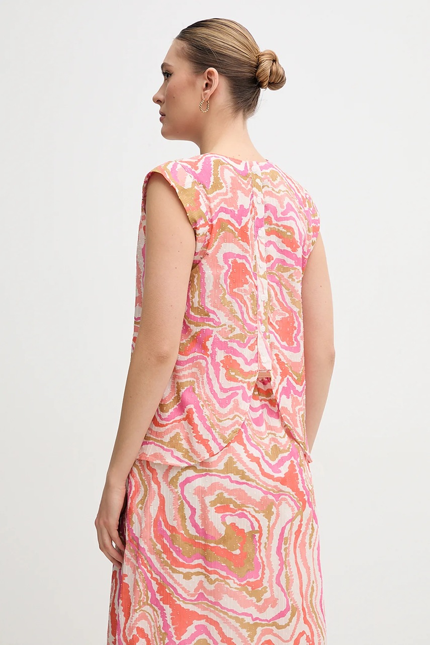 Βαμβακερή μπλούζα La Petite Française BERTHE γυναικεία, χρώμα: ροζ, BERTHE φωτογραφία