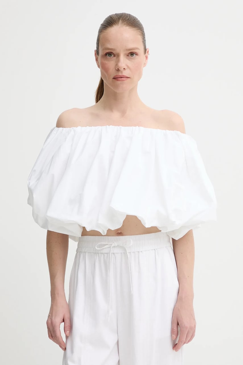 Herskind bluza din bumbac Hamilton femei, culoarea alb, neted, 5560202 Herskind bluza din bumbac Hamilton femei, culoarea alb, neted, 5560202