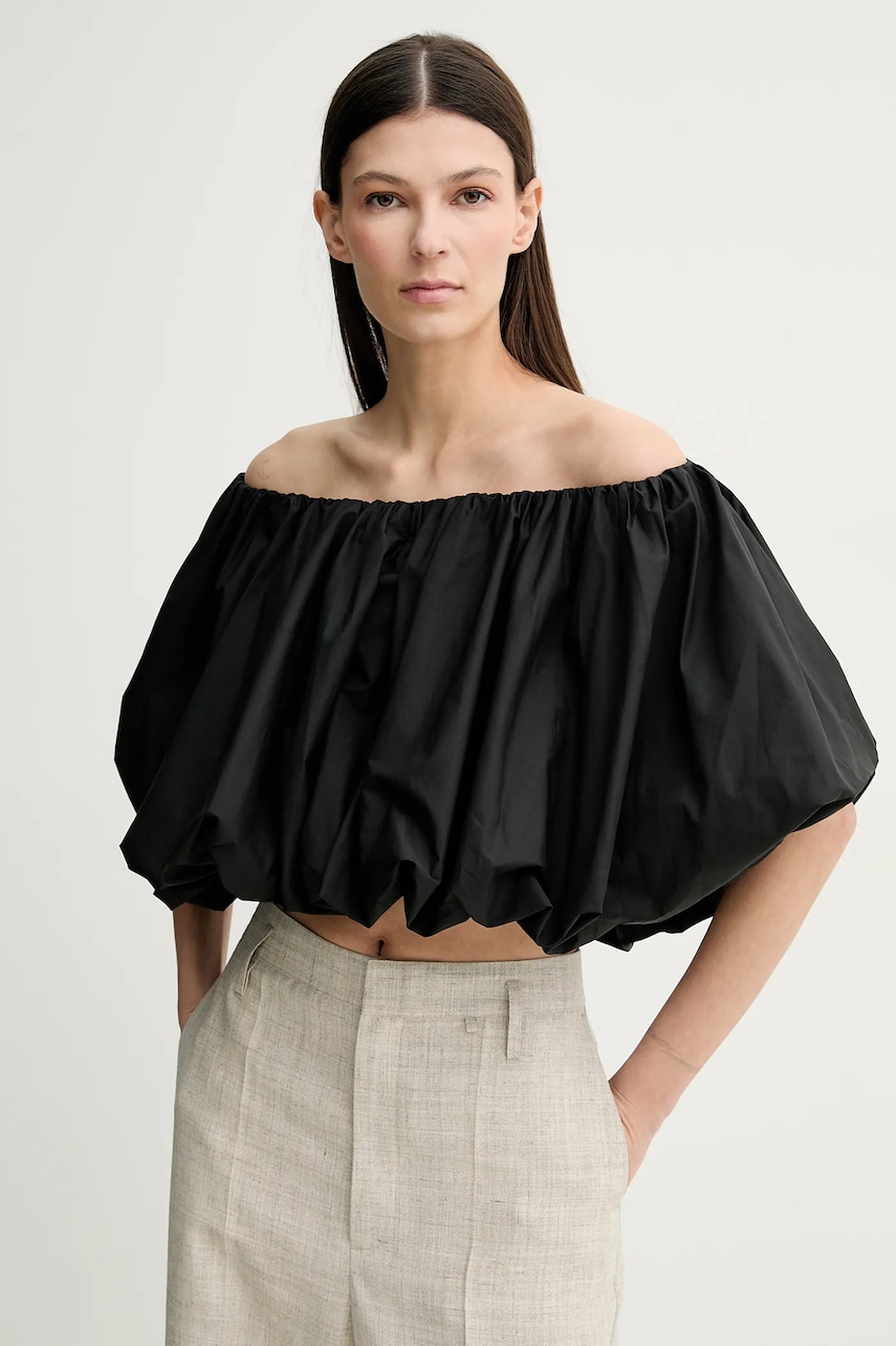 Herskind bluza din bumbac Hamilton femei, culoarea negru, neted, 5560202 Herskind bluza din bumbac Hamilton femei, culoarea negru, neted, 5560202