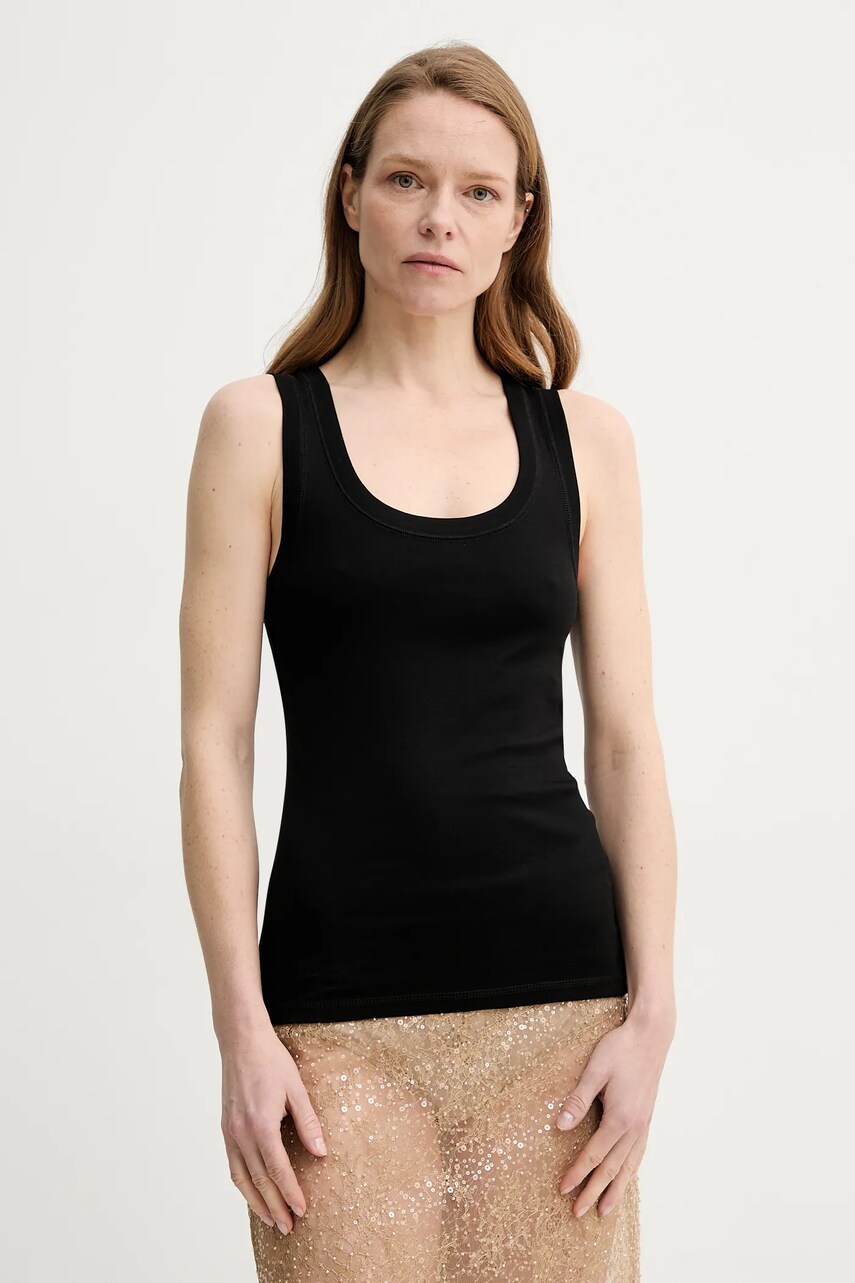Herskind top din bumbac Sandra culoarea negru, 5581152
