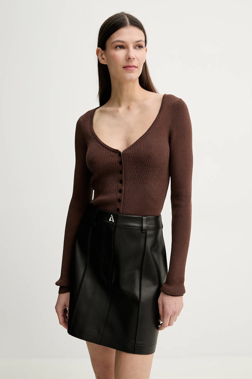 Herskind cardigan cu amestec de mătase Gili femei, culoarea maro, 5539106 Herskind cardigan cu amestec de mătase Gili femei, culoarea maro, 5539106