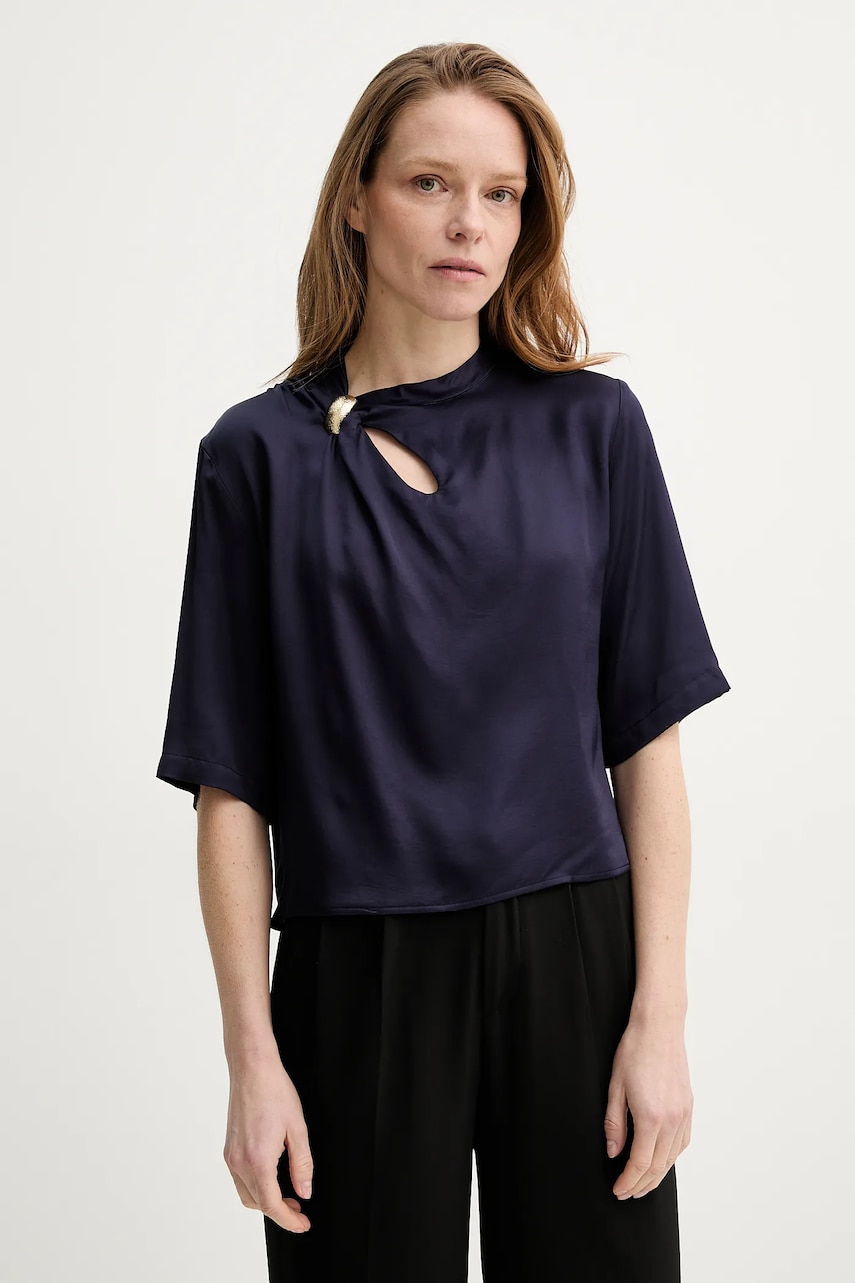 Sessun bluza femei, culoarea albastru marin, neted, 25210039 Sessun bluza femei, culoarea albastru marin, neted, 25210039