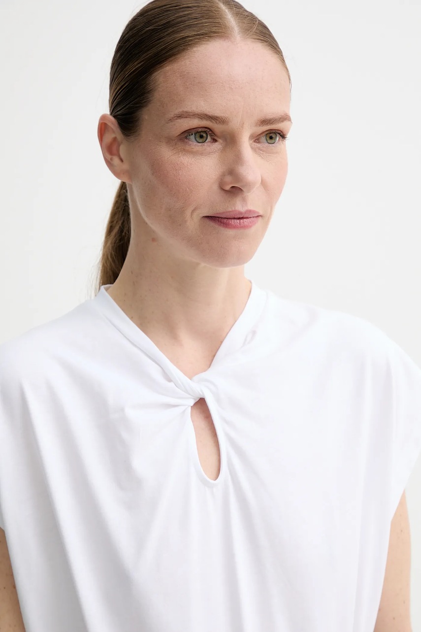 Βαμβακερό μπλουζάκι Sessun χρώμα: άσπρο, 25208017 φωτογραφία