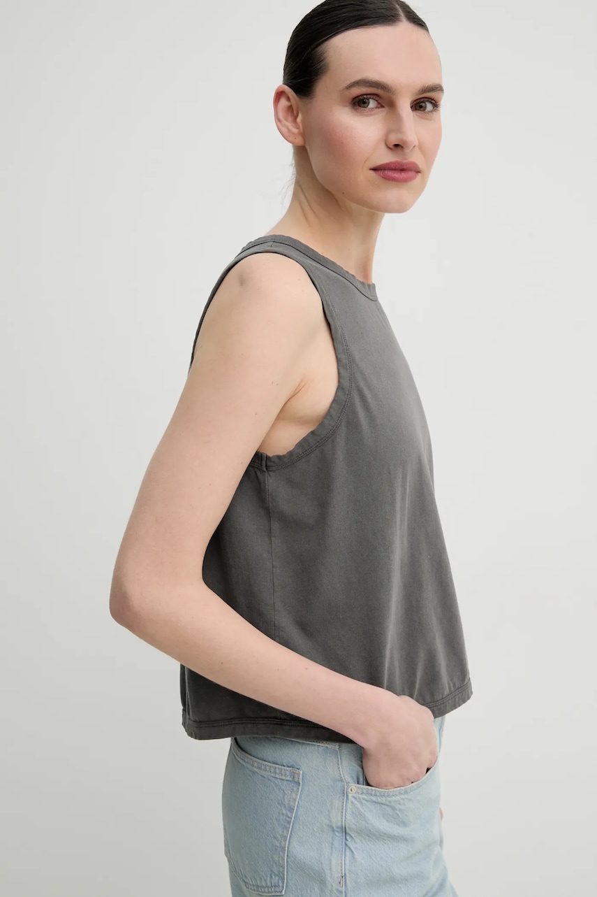 Won Hundred top din bumbac culoarea gri, 3428-12086