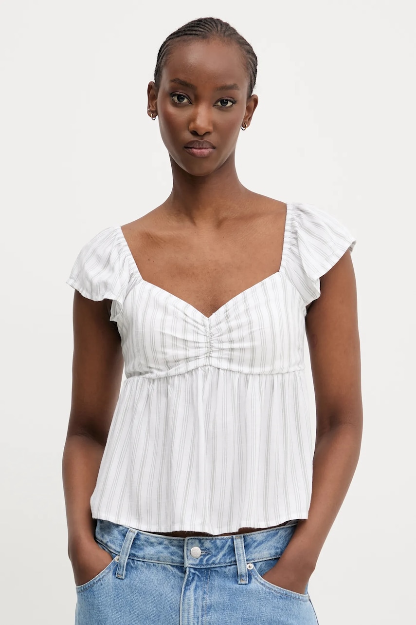 Hollister Co. bluza femei, culoarea alb, in dungi, KI340-5050