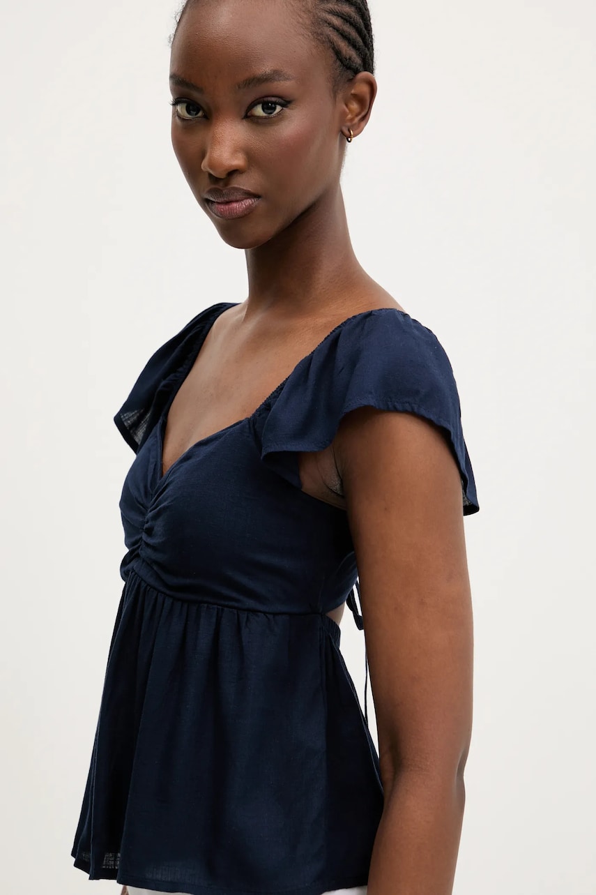 Hollister Co. bluză femei, culoarea bleumarin, uni, KI340-5050