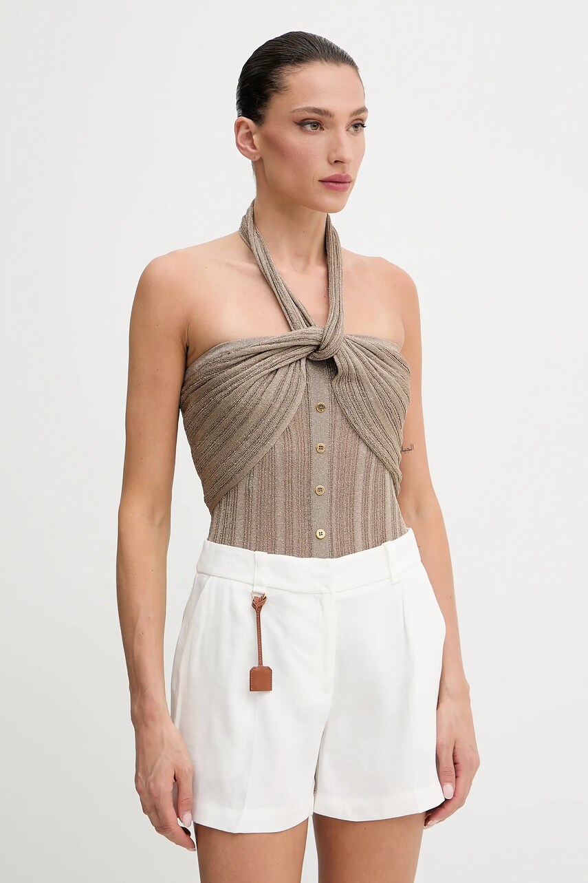 Levně Top Marciano Guess GIA dámský, zelená barva, odkrytá záda, 5GGR16 5811Z