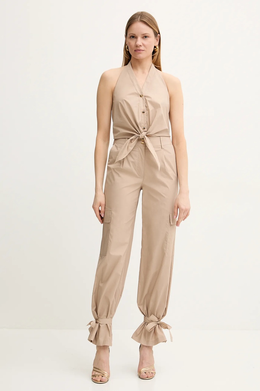 Хлопковый топ Marciano Guess PAT цвет бежевый 5GGH30 7315A