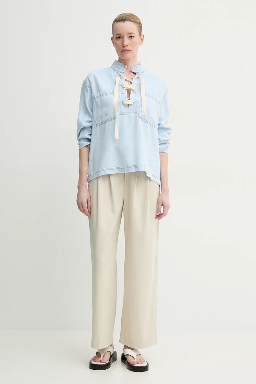 Джинсовая блузка MUNTHE FUXALIMA женская однотонная 251100725110 Джинсовая блузка MUNTHE FUXALIMA женская однотонная 251100725110