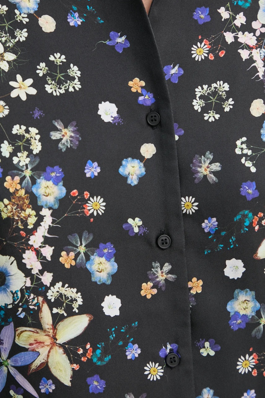 Μεταξωτό πουκάμισο MUNTHE FAIZA χρώμα: ναυτικό μπλε, 251101025118 φωτογραφία