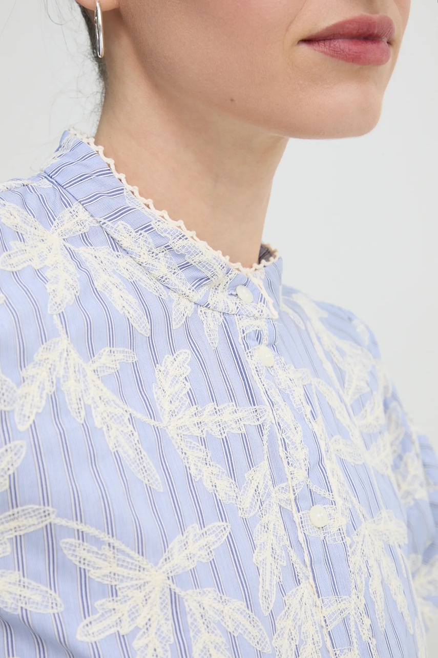 Βαμβακερό πουκάμισο MUNTHE FREDIA χρώμα: μπλε, 251103025136 φωτογραφία