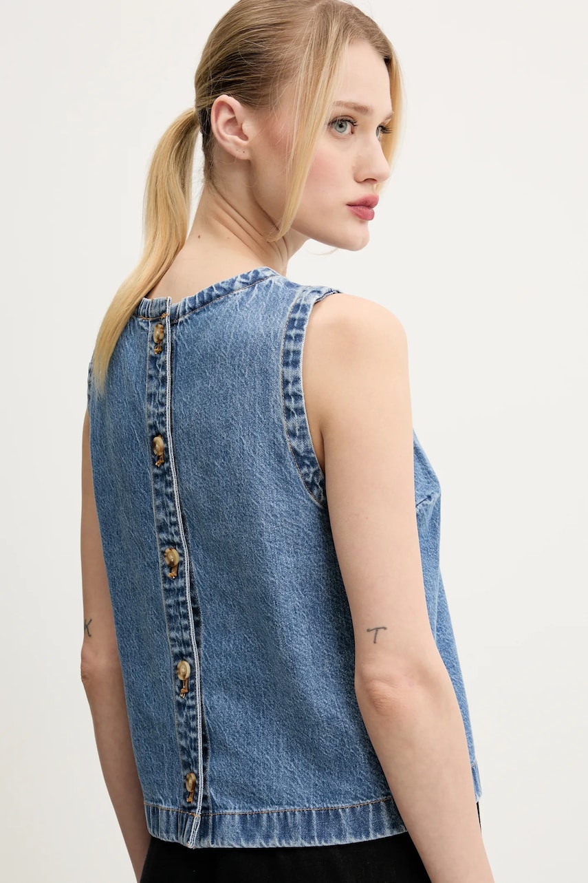 Abercrombie & Fitch bluza subtire de blugi femei, neted, KI140-5011