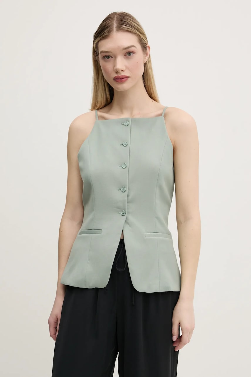 Abercrombie & Fitch top culoarea verde, neted, KI140-5050 Abercrombie & Fitch top culoarea verde, neted, KI140-5050
