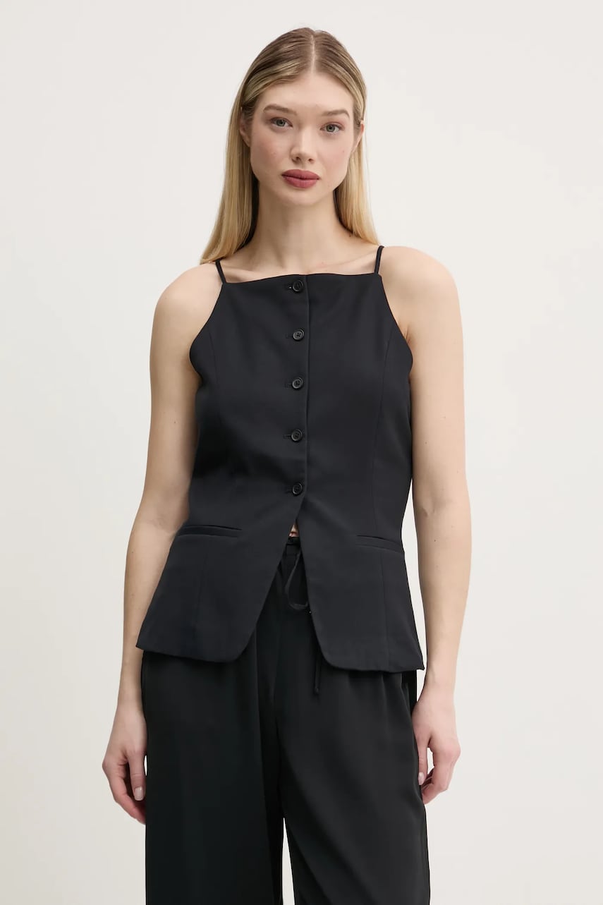 Abercrombie & Fitch top femei, culoarea negru, neted, KI140-5050 Abercrombie & Fitch top femei, culoarea negru, neted, KI140-5050