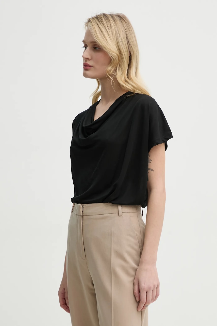 Bruuns Bazaar bluza femei, culoarea negru, neted, BBW4362 Bruuns Bazaar bluza femei, culoarea negru, neted, BBW4362