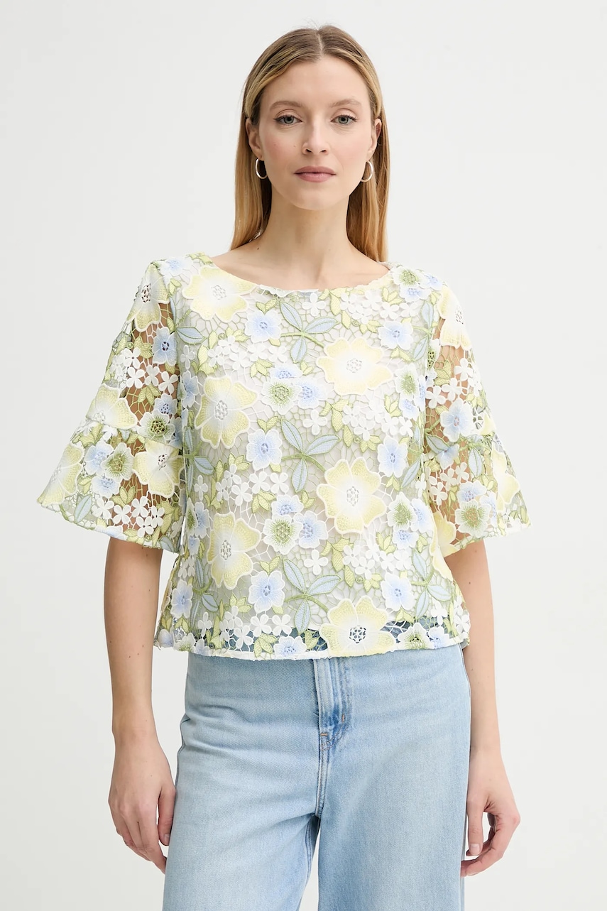 Bruuns Bazaar bluza femei, culoarea alb, cu imprimeu, BBW4369