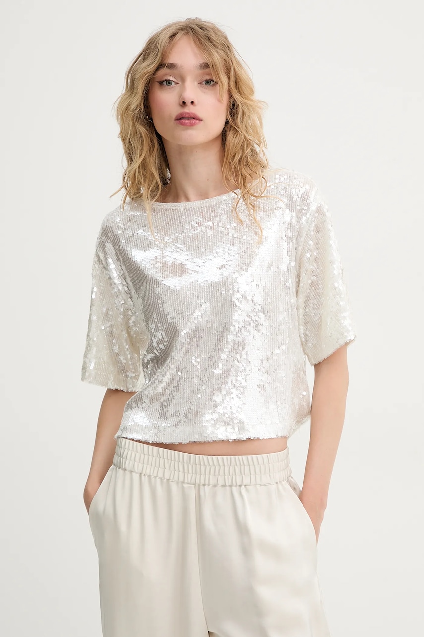 Bruuns Bazaar bluză femei, culoarea gri, cu imprimeu, BBW4402