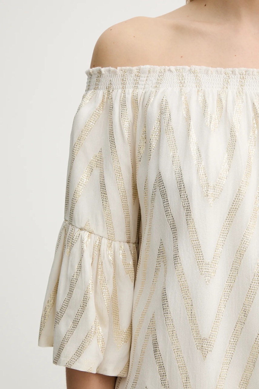 Μπλουζάκι Bruuns Bazaar χρώμα: μπεζ, BBW4425 φωτογραφία