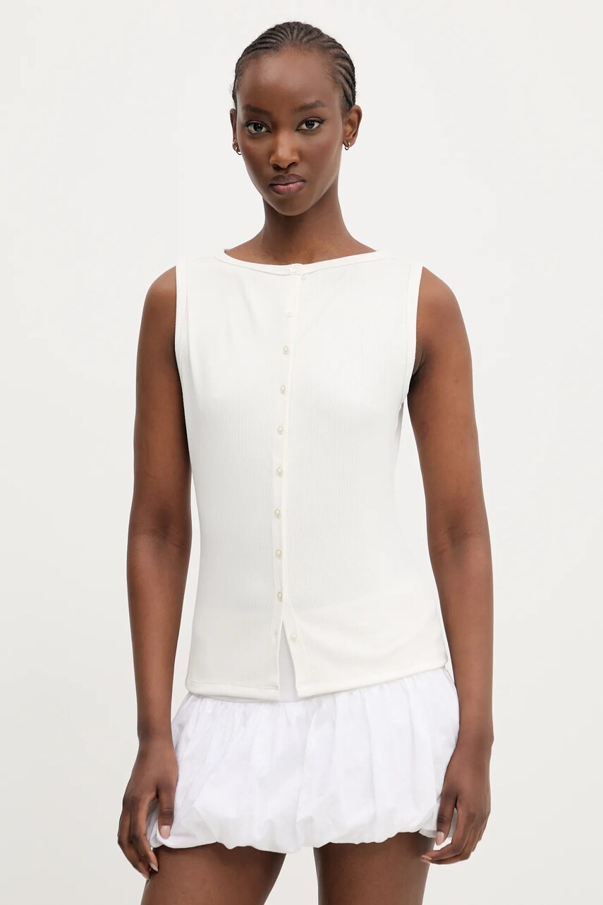 Abercrombie & Fitch bluză femei, culoarea bej, uni, KI139-5175