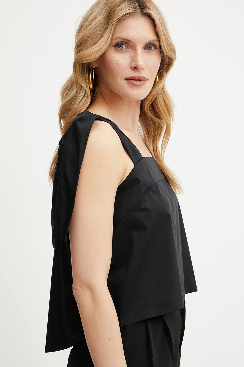 Top Liu Jo χρώμα: μαύρο, VA5064.TS330 φωτογραφία