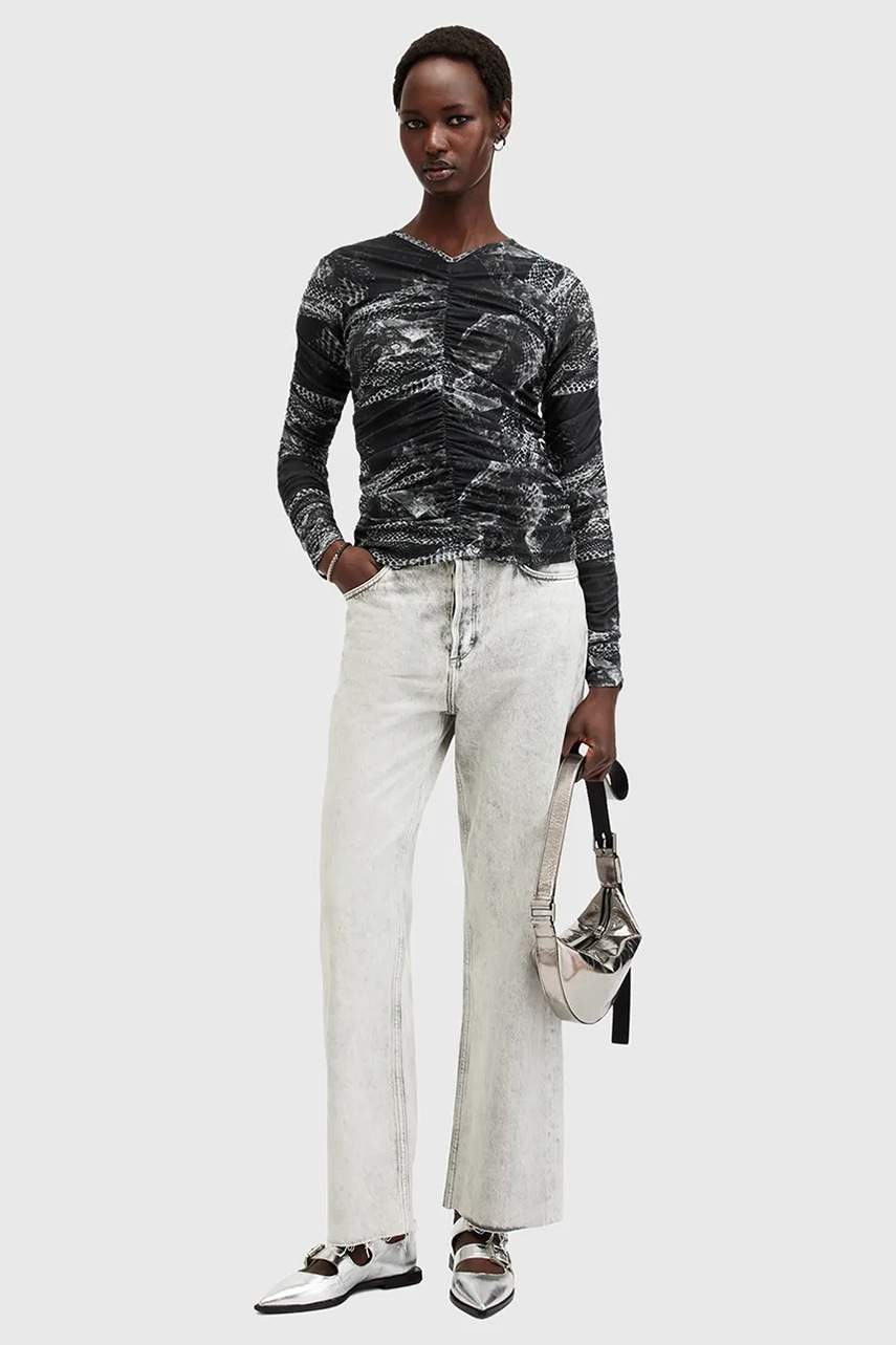 Блузка AllSaints KEIKO жіноча колір сірий візерунок W008JC 