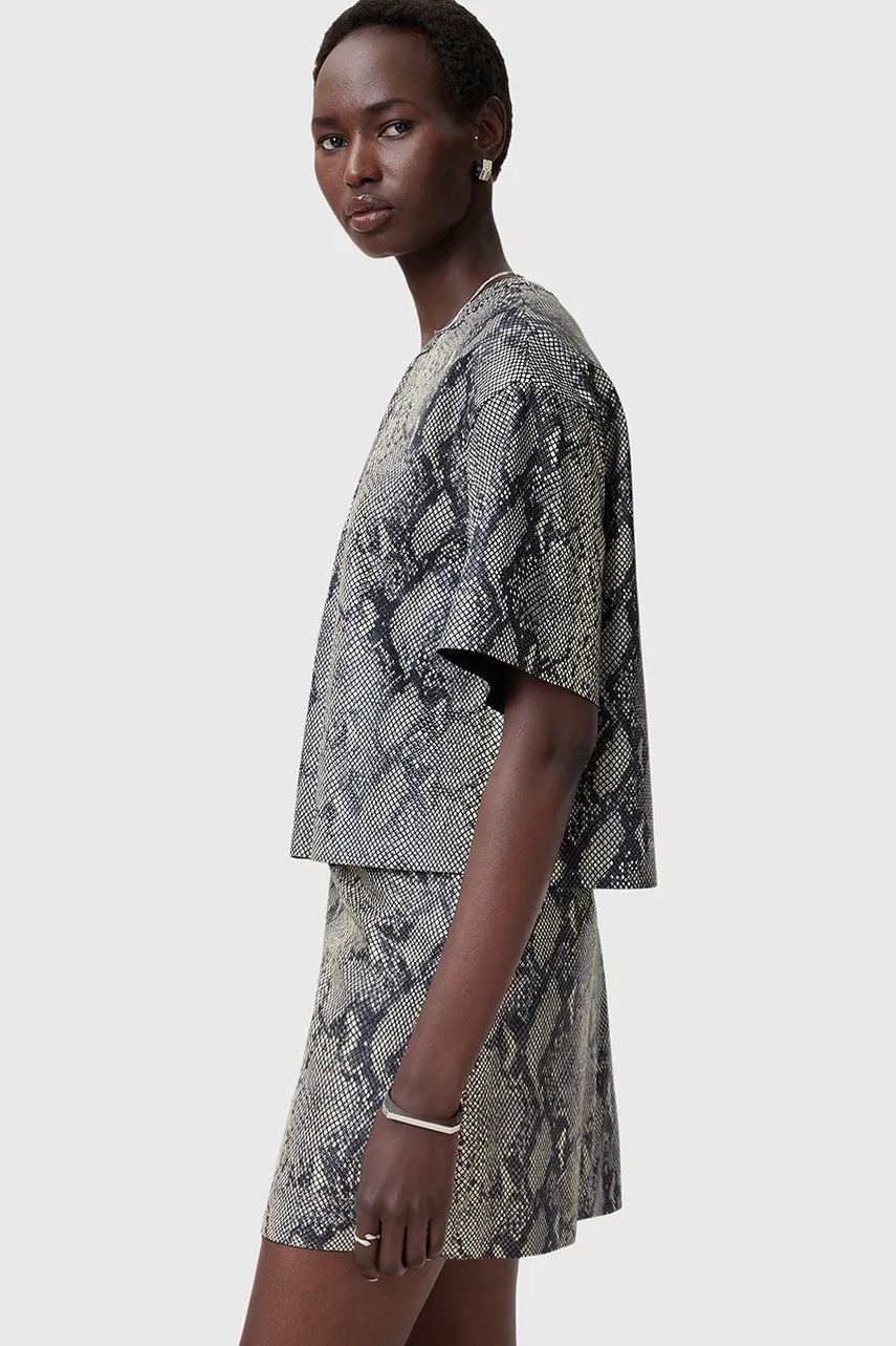 Δερμάτινη μπλούζα AllSaints RENAI φωτογραφία