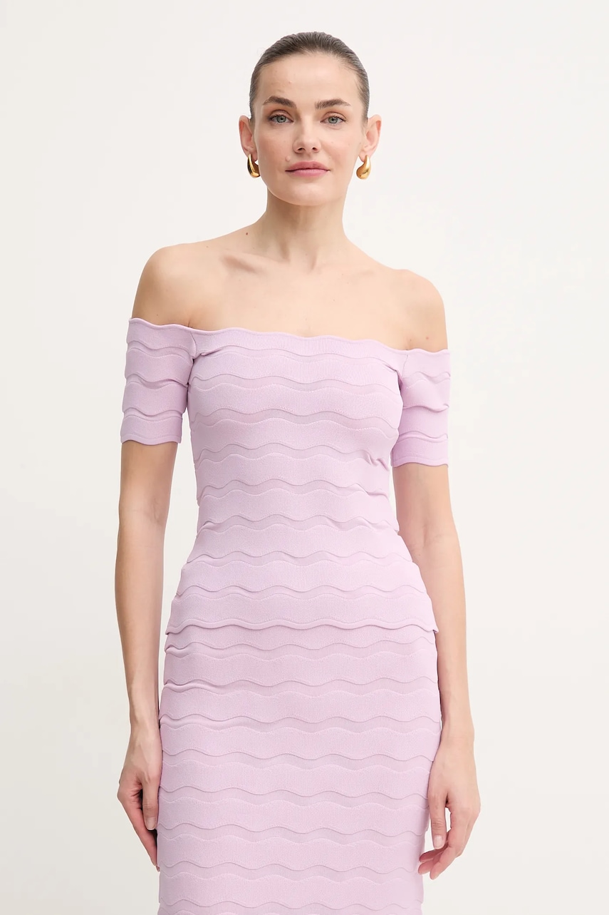 Herve Leger bluză Lainey femei, culoarea violet, uni, SCJ1513588 Herve Leger bluză Lainey femei, culoarea violet, uni, SCJ1513588
