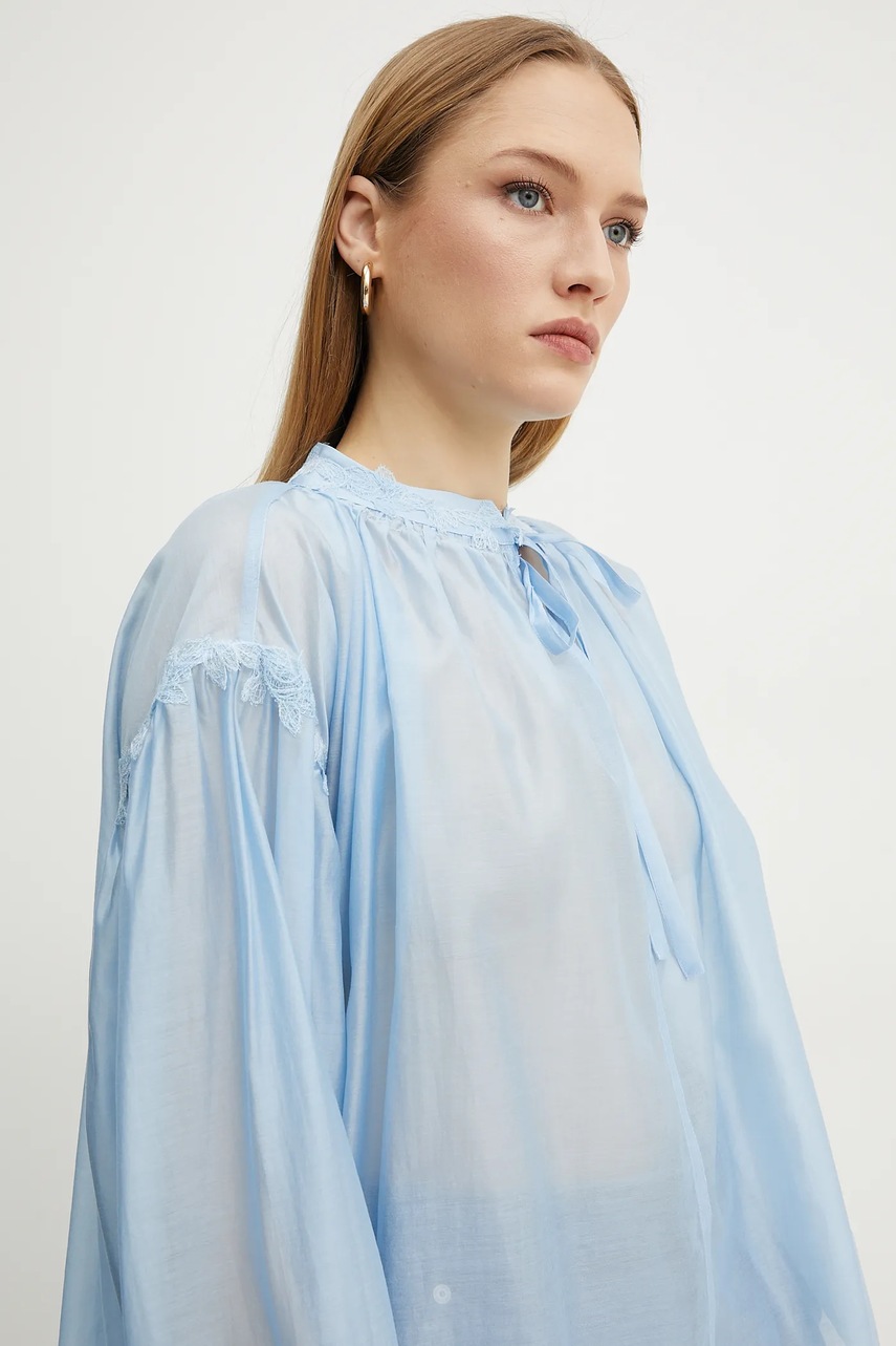 Μπλουζάκι Ermanno Firenze χρώμα: μπλε, 56TK021ES3 φωτογραφία