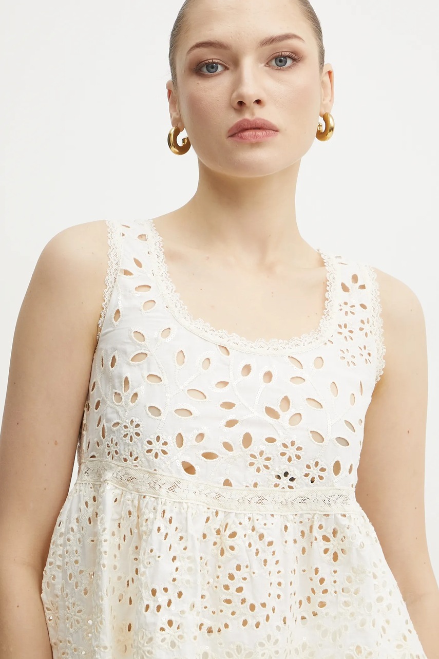 Βαμβακερό τοπ Ermanno Firenze χρώμα: άσπρο, 56TL001EN3 φωτογραφία