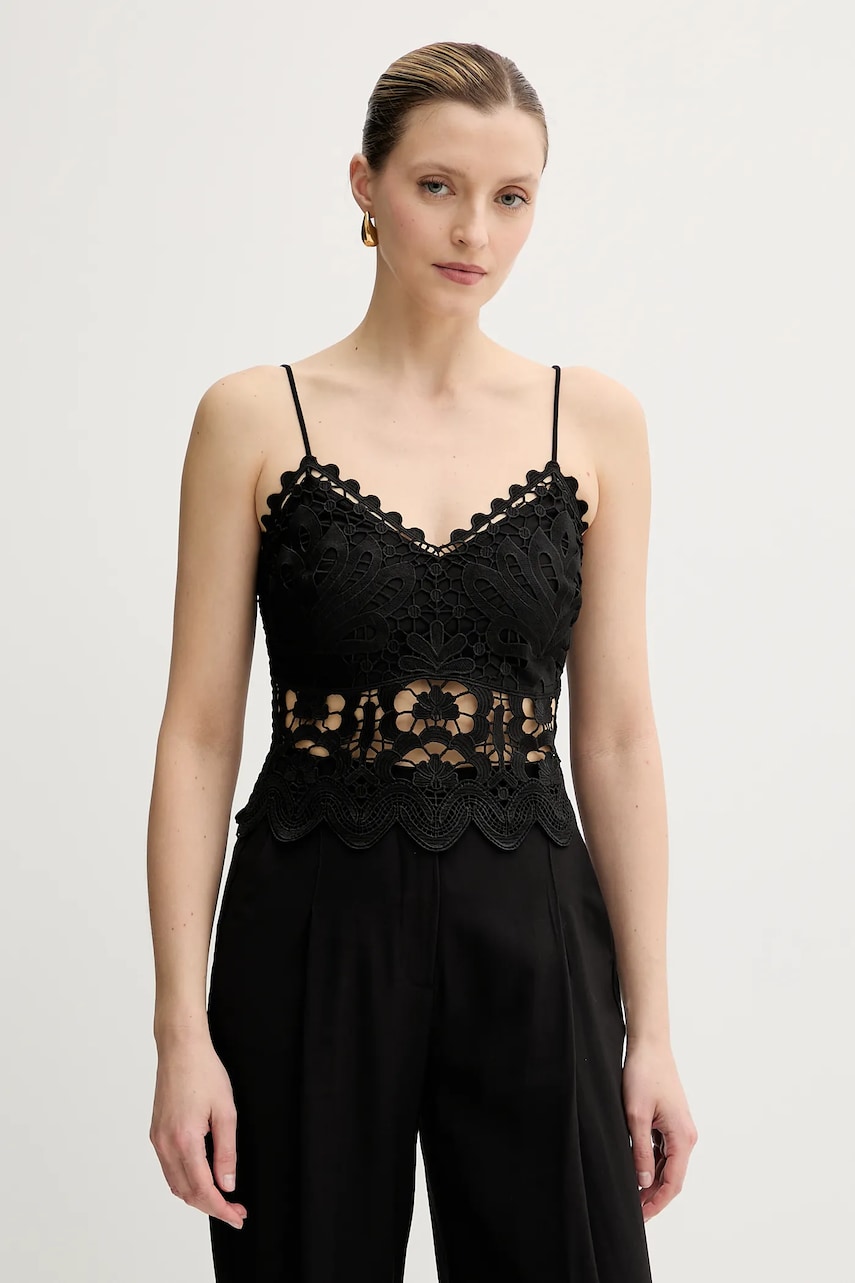 Morgan bluza OBEAU culoarea negru, uni, OBEAU