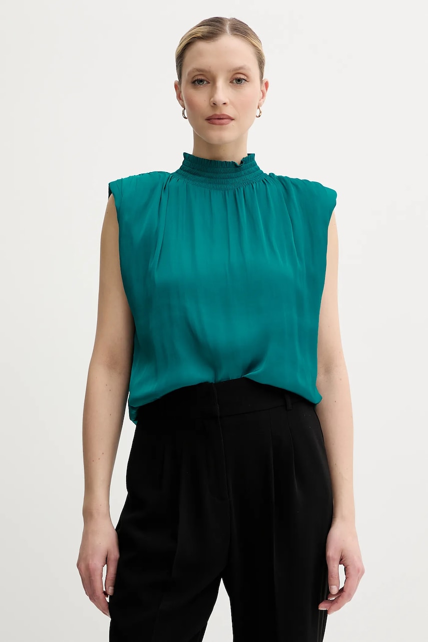 Morgan bluza OFLIP culoarea verde, uni, OFLIP