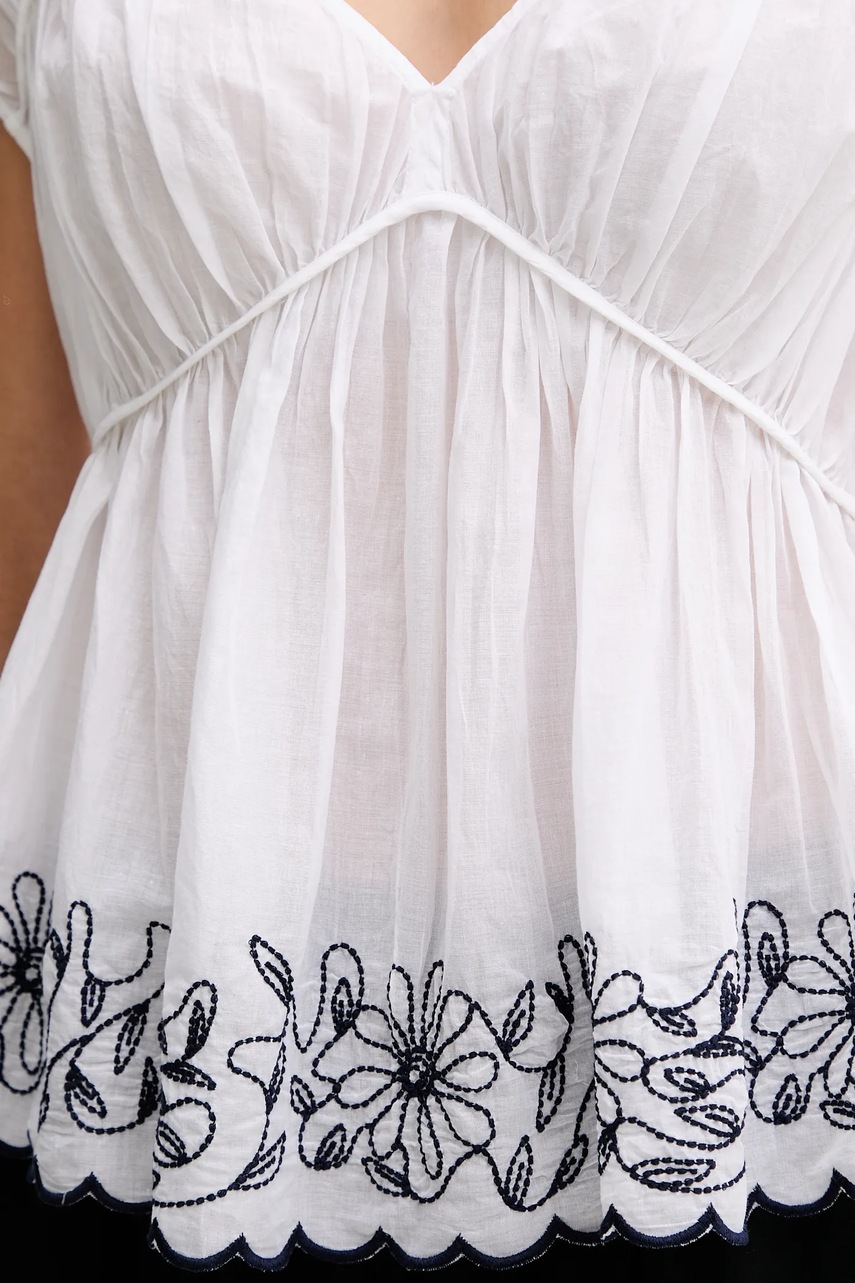 Βαμβακερή μπλούζα United Colors of Benetton γυναικεία, χρώμα: άσπρο, 5VZCDQ0C3 φωτογραφία