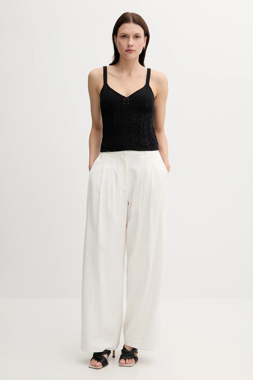 Хлопковый топ United Colors of Benetton цвет чёрный 101TDH01B