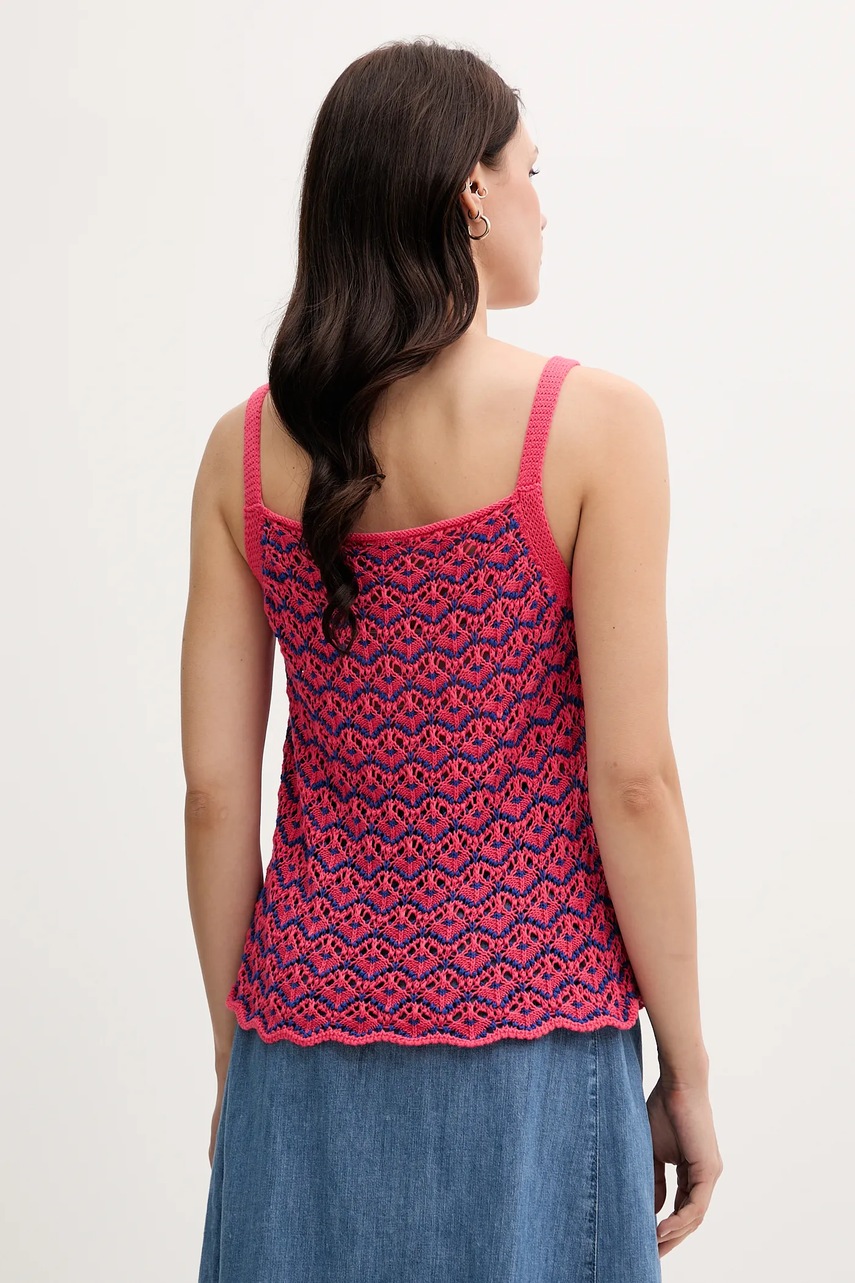 Βαμβακερό τοπ United Colors of Benetton χρώμα: ροζ, 1498EH01D φωτογραφία