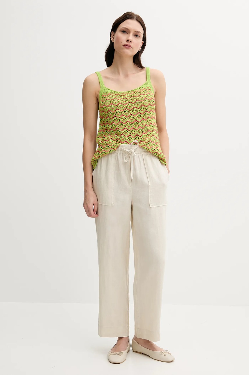 Хлопковый топ United Colors of Benetton цвет зелёный 1498EH01D