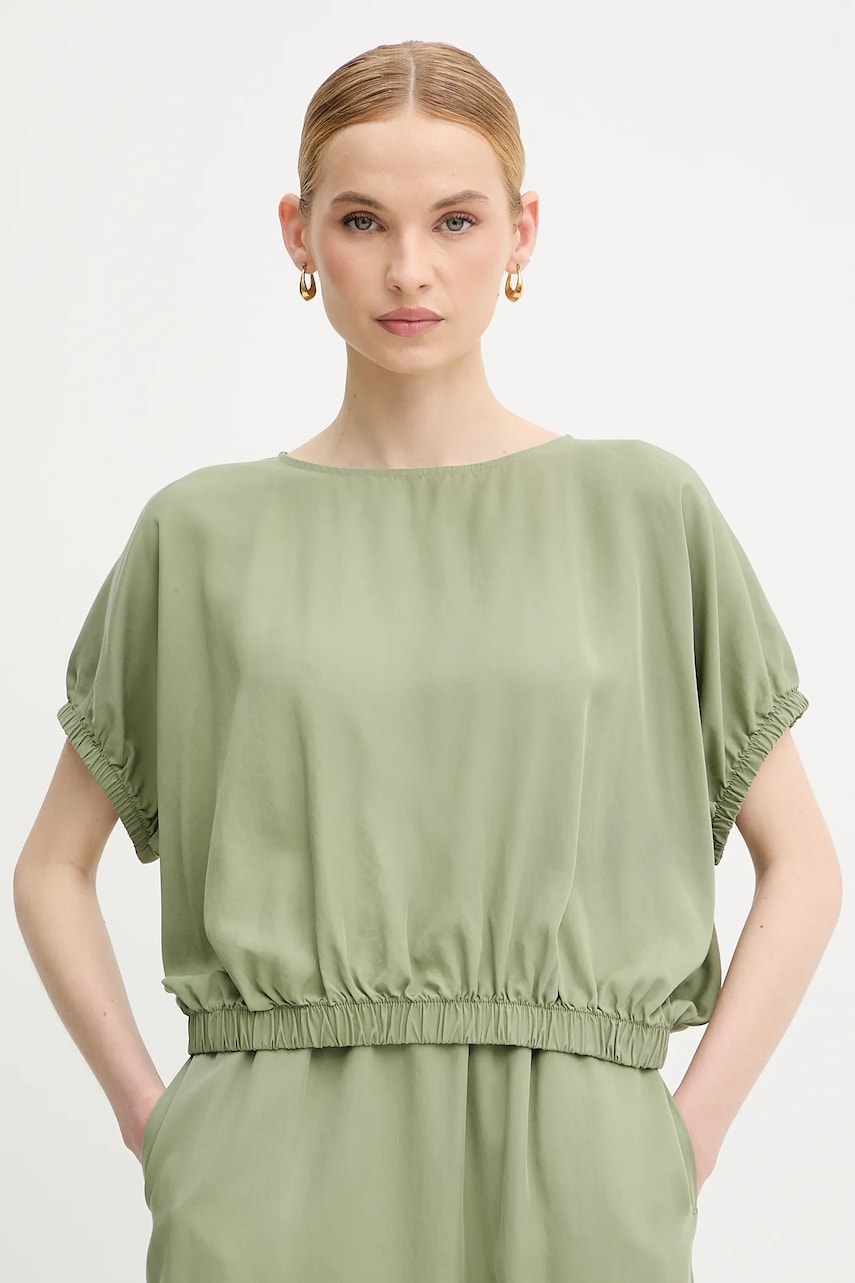United Colors of Benetton bluza culoarea verde, uni, 5NPHDQ0C6