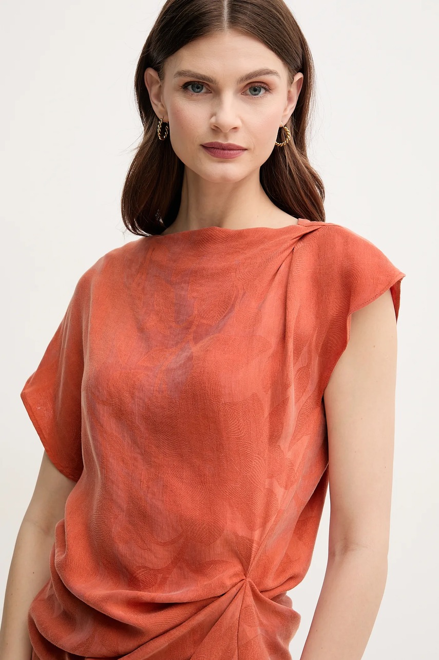 Μπλουζάκι Hoss Intropia χρώμα: πορτοκαλί, 5879122 φωτογραφία