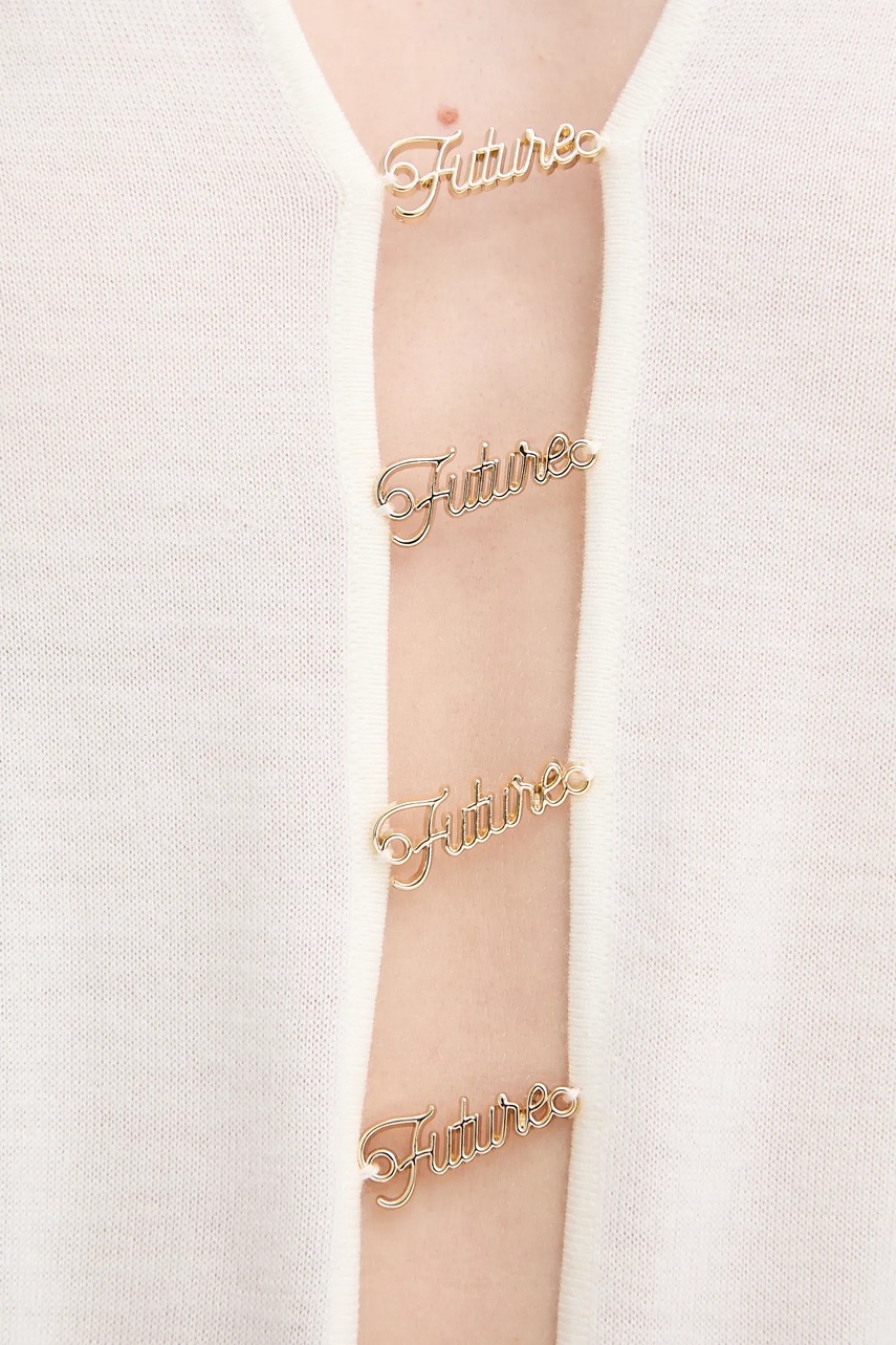 Μάλλινο πουλόβερ FROM FUTURE χρώμα: μπεζ, WTO02694 φωτογραφία