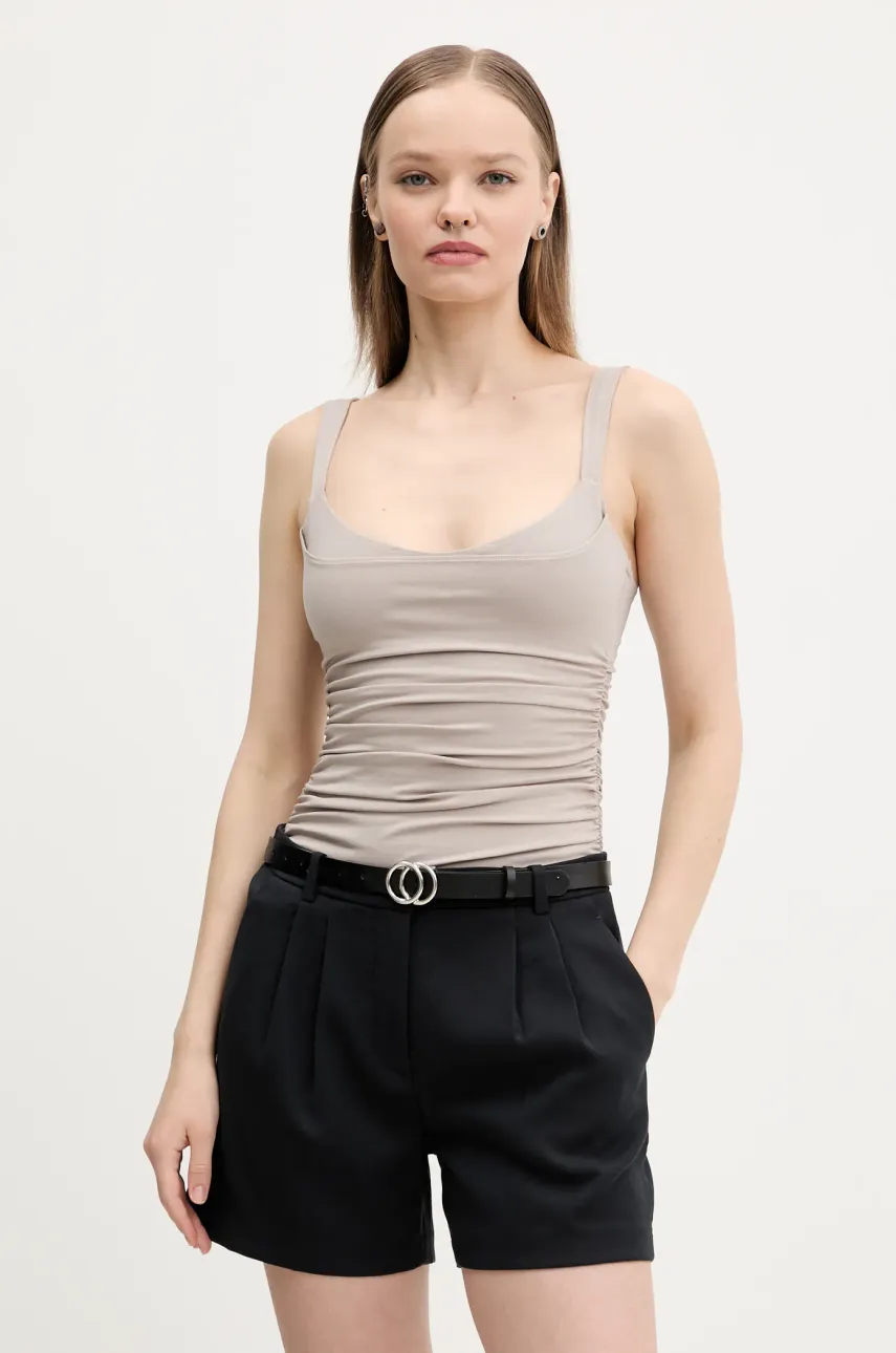 Abercrombie & Fitch top femei, culoarea bej, KI139-5408