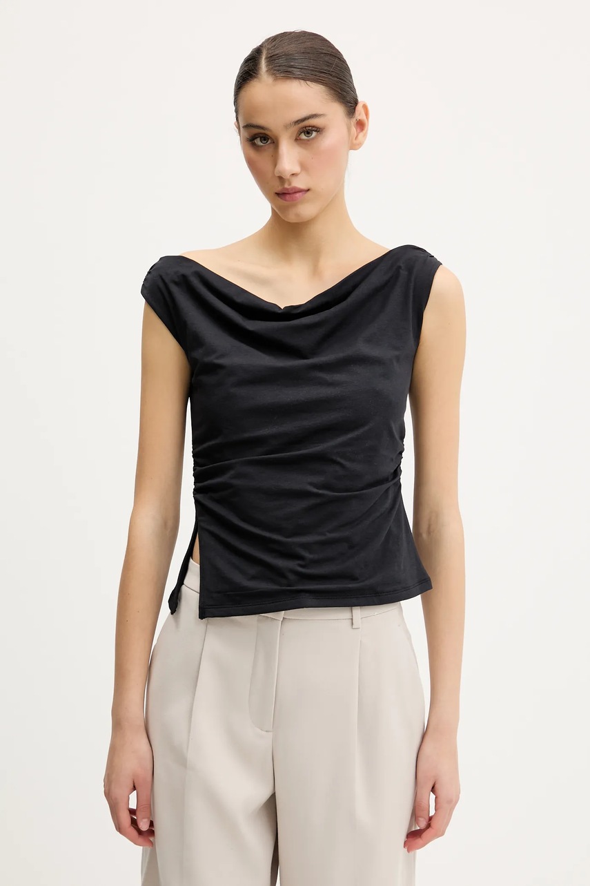 Abercrombie & Fitch top culoarea negru, KI139-5576