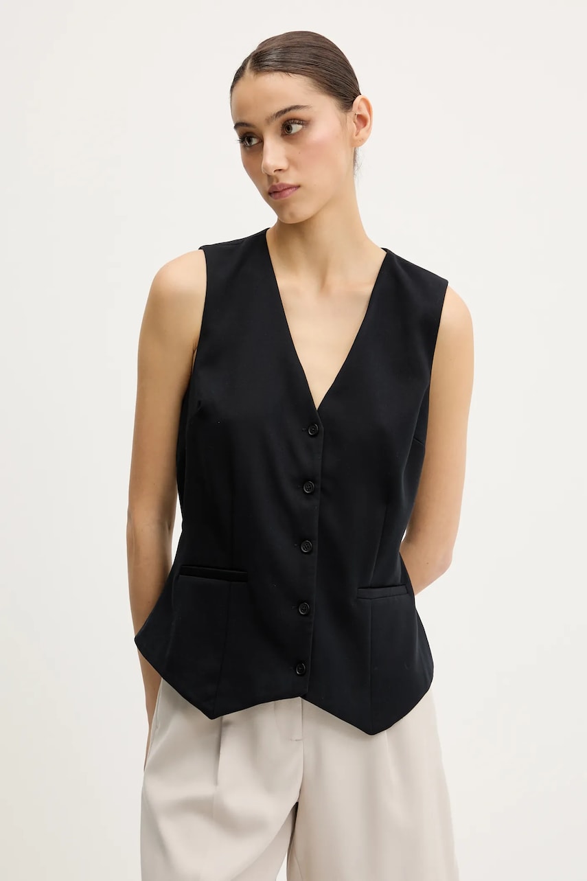 Abercrombie & Fitch sacou culoarea negru, un singur rand de nasturi, KI140-5163 Abercrombie & Fitch sacou culoarea negru, un singur rand de nasturi, KI140-5163