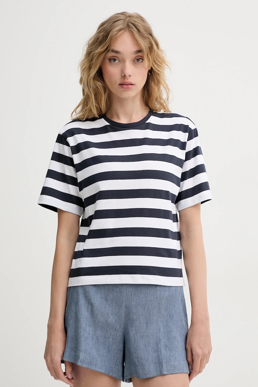 Theory tricou din bumbac femei, culoarea bleumarin, P0224506 Theory tricou din bumbac femei, culoarea bleumarin, P0224506