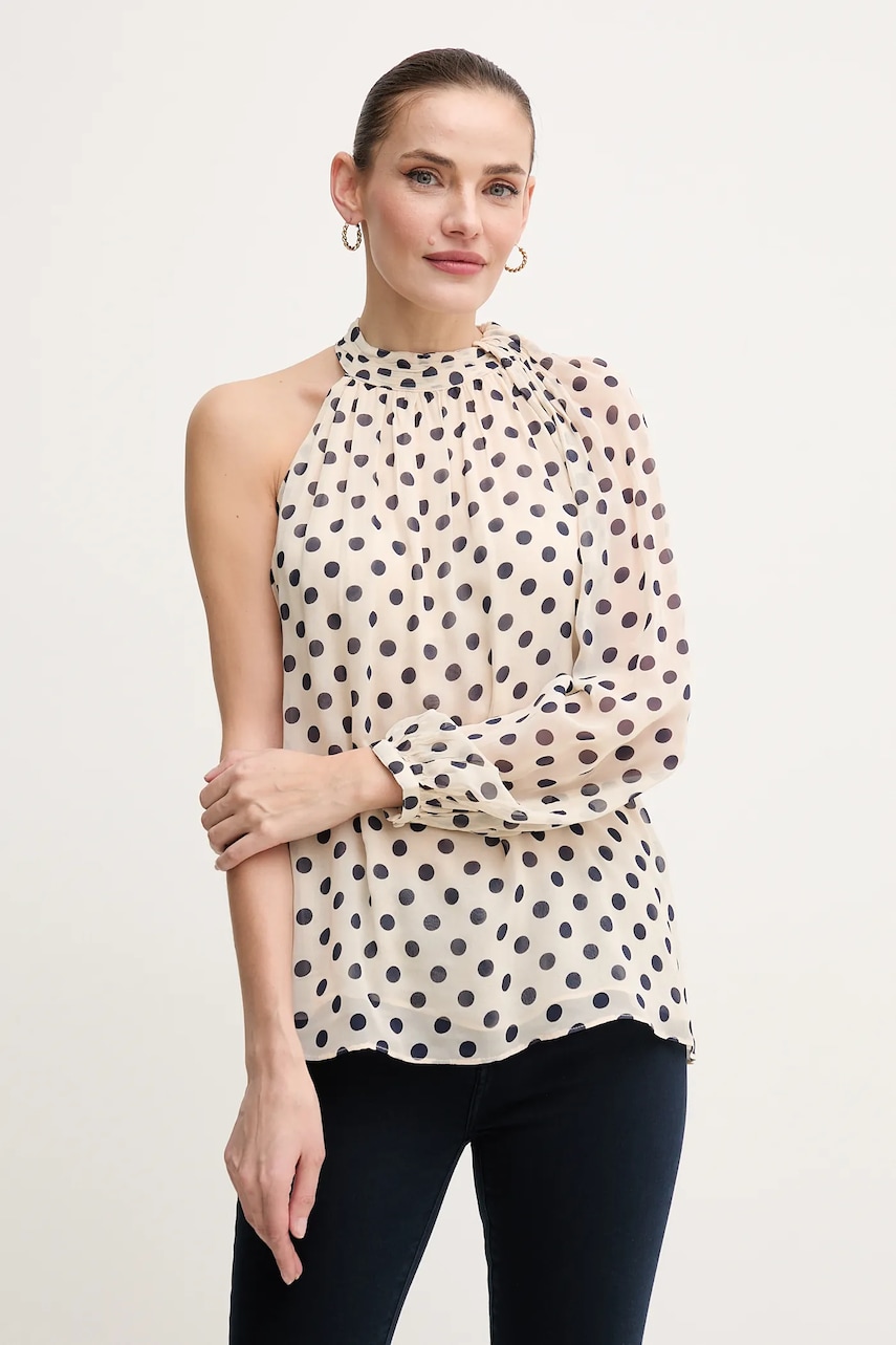 Pedro del Hierro bluză femei, culoarea bej, cu imprimeu, 6639078 Pedro del Hierro bluză femei, culoarea bej, cu imprimeu, 6639078