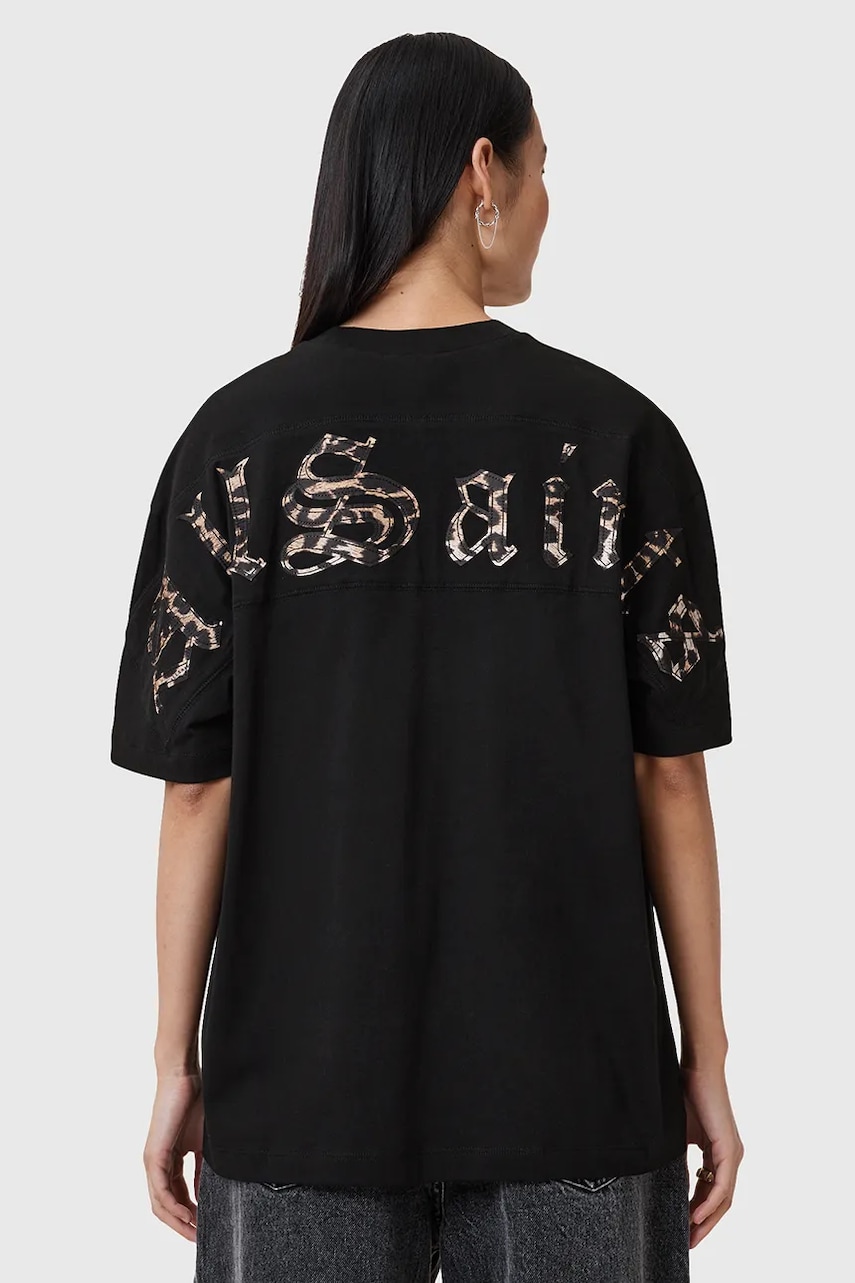 AllSaints tricou din bumbac FUSE ETTA femei, culoarea negru, W071JC