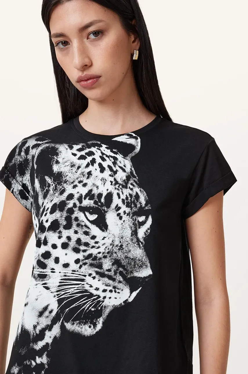 Хлопковая футболка AllSaints KIARA ANNA женские цвет чёрный W155JC Хлопковая футболка AllSaints KIARA ANNA женские цвет чёрный W155JC