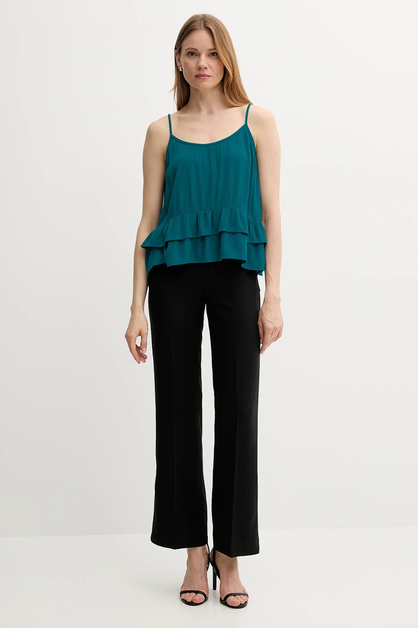 Блузка United Colors of Benetton цвет бирюзовый однотонная 4VW95H00B